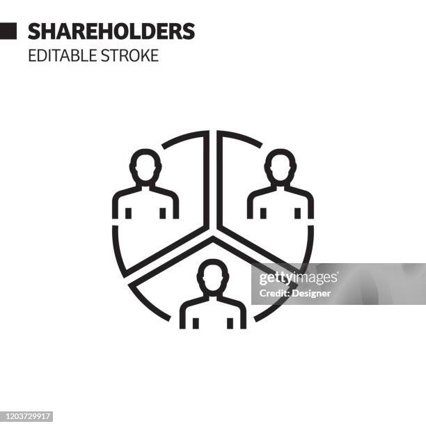 shareholders line icon, outline vector symbol illustration. pixel perfect, editable stroke. - shareholder stock illustrations