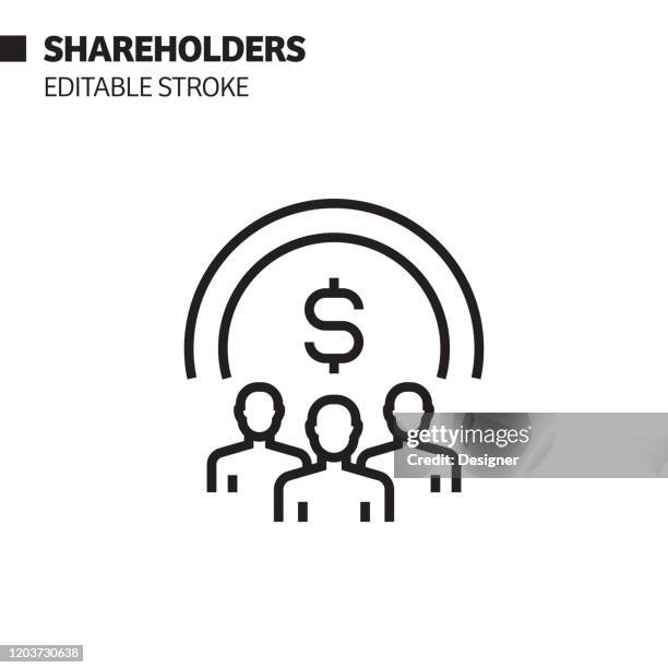 shareholders line icon, outline vector symbol illustration. pixel perfect, editable stroke. - shareholder stock illustrations