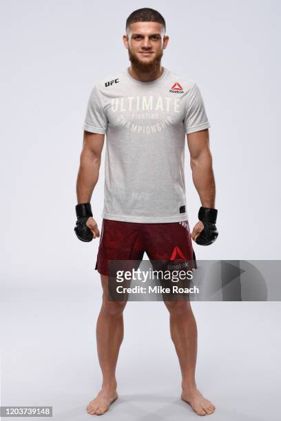 Ismail Naurdiev of Austria poses for a portrait during a UFC photo session on February 26, 2020 in Norfolk, Virginia.