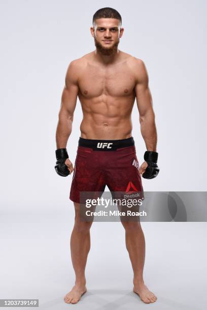 Ismail Naurdiev of Austria poses for a portrait during a UFC photo session on February 26, 2020 in Norfolk, Virginia.