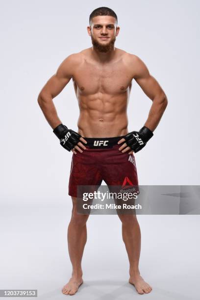 Ismail Naurdiev of Austria poses for a portrait during a UFC photo session on February 26, 2020 in Norfolk, Virginia.