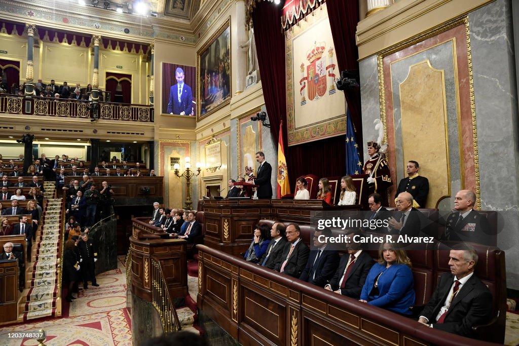 Spanish Royals Attend the 14th Legislative Sessions Opening