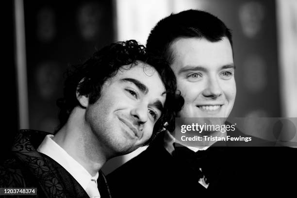 Alex Wolff and Asa Butterfield attend the EE British Academy Film Awards 2020 After Party at The Grosvenor House Hotel on February 02, 2020 in...