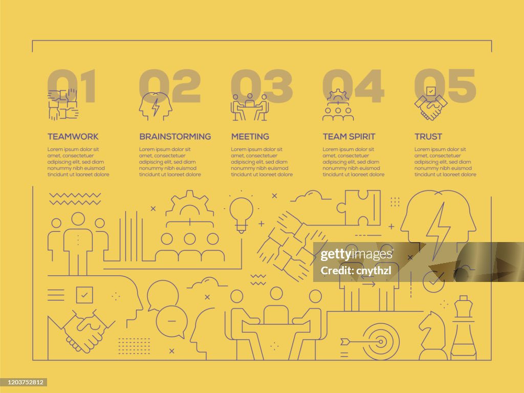 Collaboration Infographic Template. Infographic Design for Workflow Layout, Diagram, Annual Report, Web Design etc.