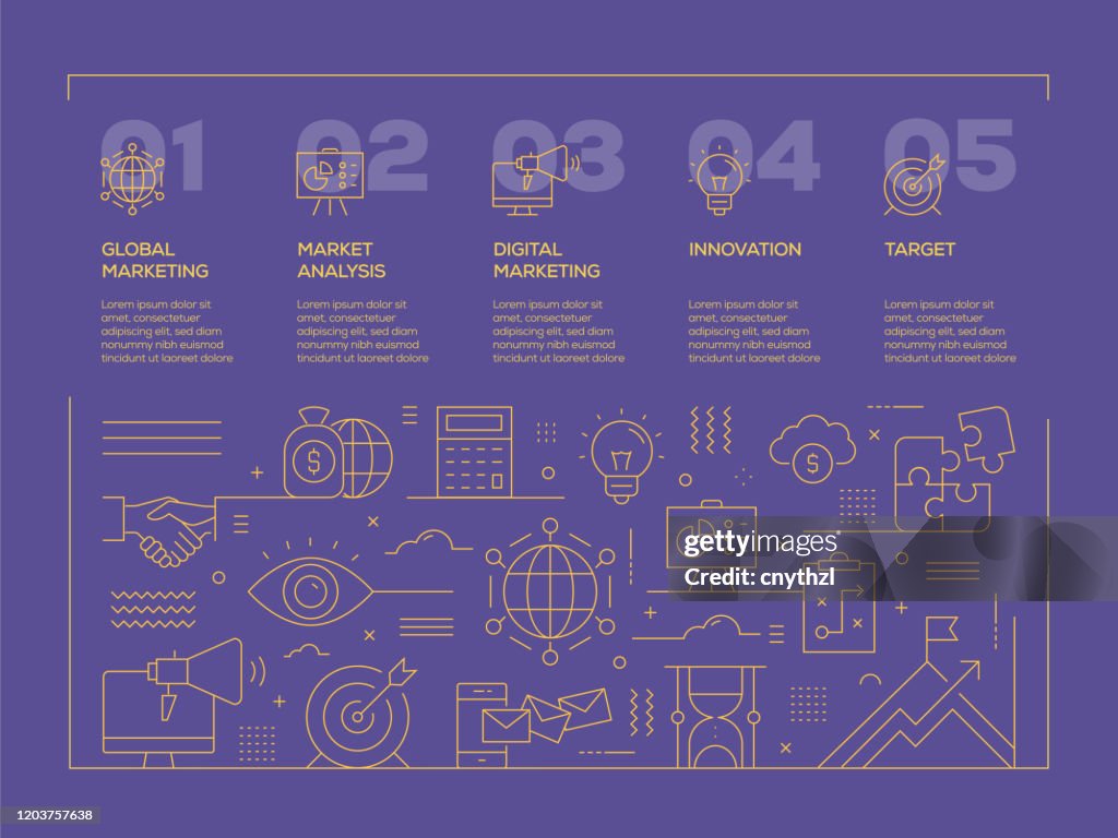 Business and Marketing Infographic Template. Infographic Design for Workflow Layout, Diagram, Annual Report, Web Design etc.