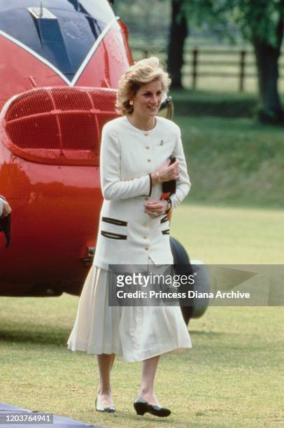 Diana, Princess of Wales visits the Royal Hampshire Regiment at Tidworth Camp in Wiltshire, UK, 7th June 1989. She is Colonel-in-Chief of the...