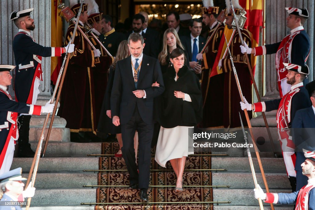 Spanish Royals Attend the 14th Legislative Sessions Opening