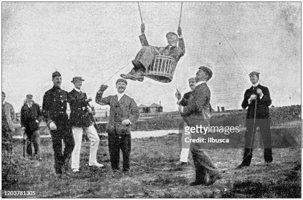 antique photo: war kites - breaking new ground photos stock illustrations