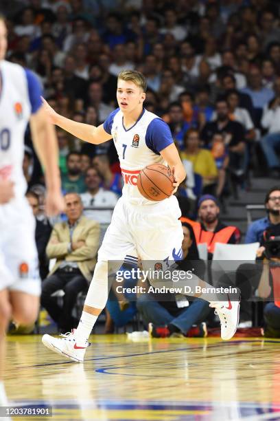 Luka Doni of Real Madrid handles the ball against the Oklahoma City Thunder as part of the 2016 Global Games on October 3, 2016 at the Barclaycard...