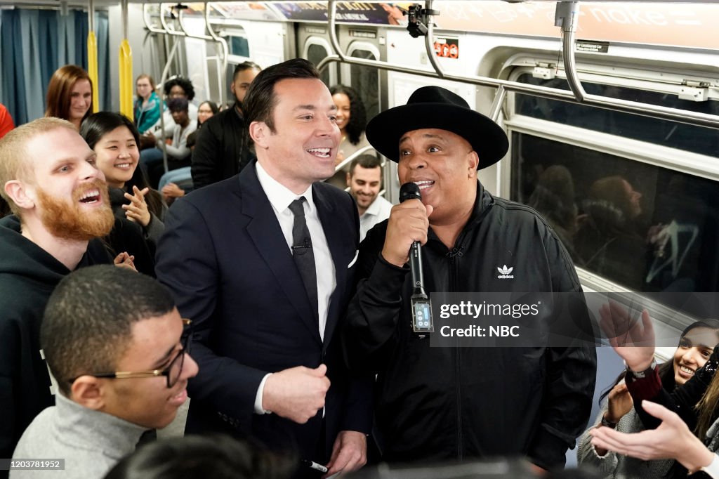 Host Jimmy Fallon and Rev. Run freestyle rap on February 24, 2020 ...