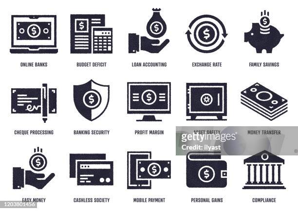 banking ecosystem sketch design vector icon pack - easy stock illustrations
