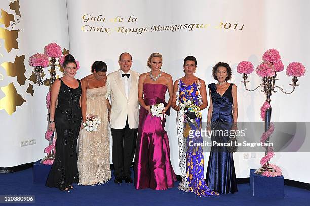 Melanie-Antoinette de Massy, Princess Stephanie of Monaco, Prince Albert II of Monaco, Princess Charlene of Monaco and Princess Caroline of Hanover...