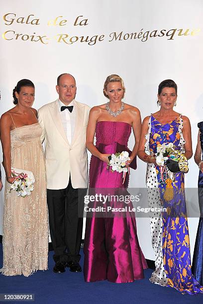 Princess Stephanie of Monaco, Prince Albert II of Monaco, Princess Charlene of Monaco and Princess Caroline of Hanover attend the 63rd Red Cross Ball...