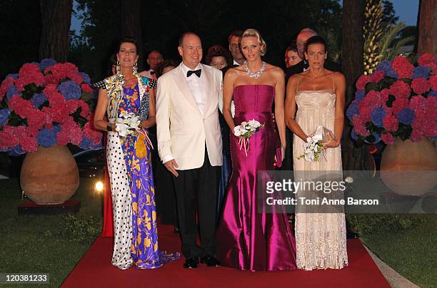 Princess Caroline of Hanover, HSH Prince Albert II of Monaco, HSH Princess Charlene of Monaco and Princess Stephanie of Monaco attend the 63rd Red...