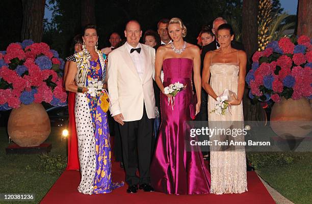 Princess Caroline of Hanover, HSH Prince Albert II of Monaco, HSH Princess Charlene of Monaco and Princess Stephanie of Monaco attend the 63rd Red...