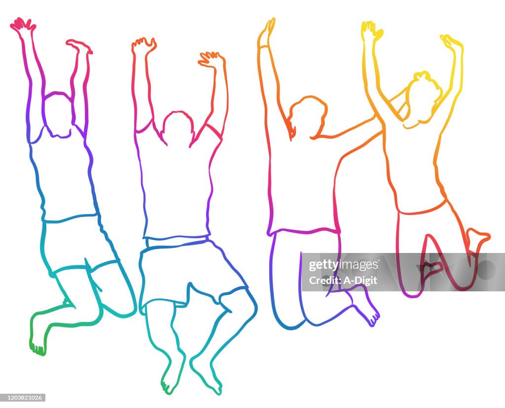 Happy Friends Jump Rainbow
