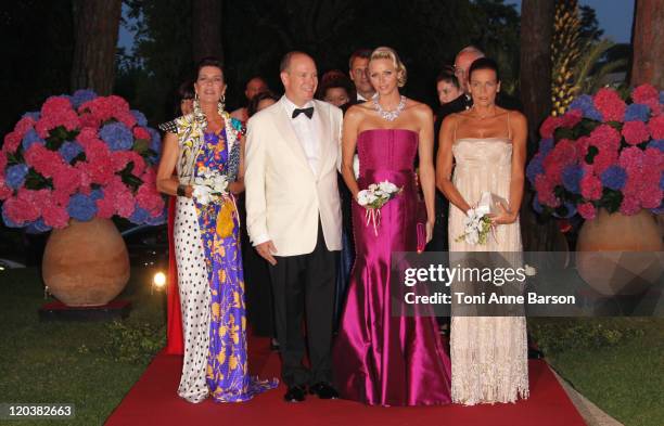 Princess Caroline of Hanover, HSH Prince Albert II of Monaco, HSH Princess Charlene of Monaco and Princess Stephanie of Monaco attend the 63rd Red...