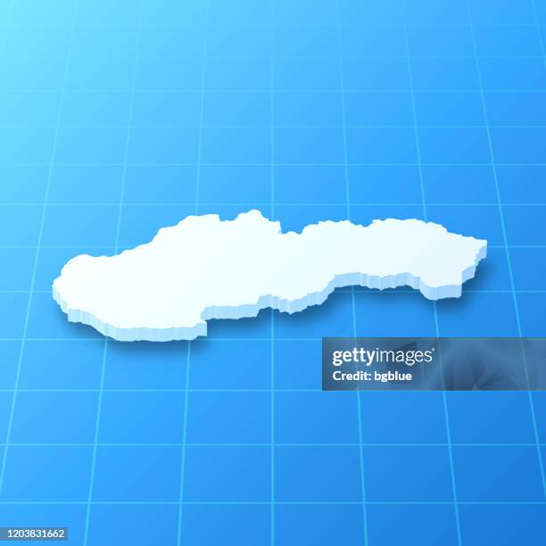 slovakia 3d map on blue background - slovakia map stock illustrations