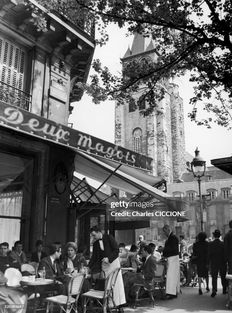 Cafe Les Deux Magots, Saint-Germain Des Pres In Paris, France -