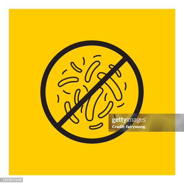 stop sign of virus, bacteria, germs and microbe,vector icon - pollen microscopic stock illustrations