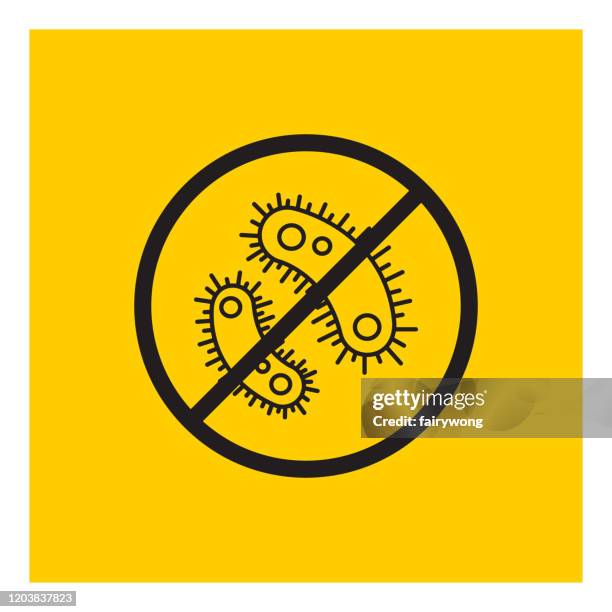 stop sign of virus, bacteria, germs and microbe,vector icon - stop killing stock illustrations