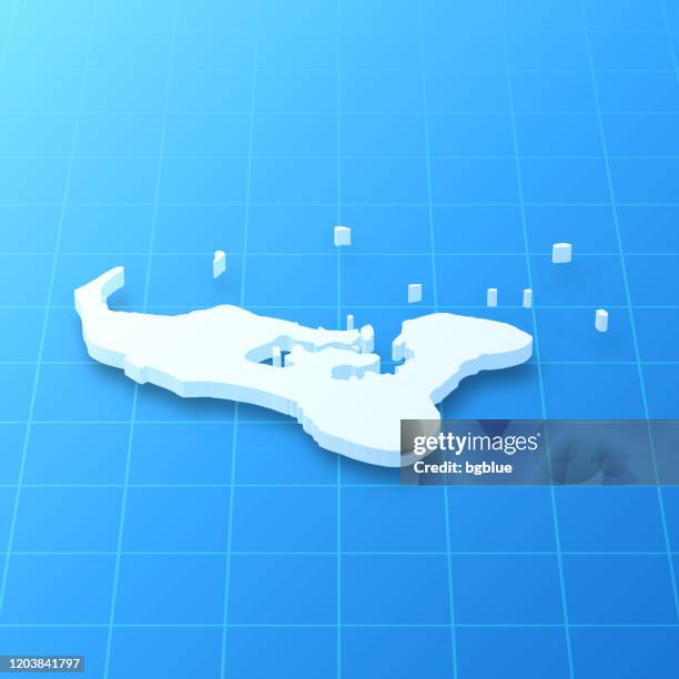 tonga 3d map on blue background - tonga stock illustrations