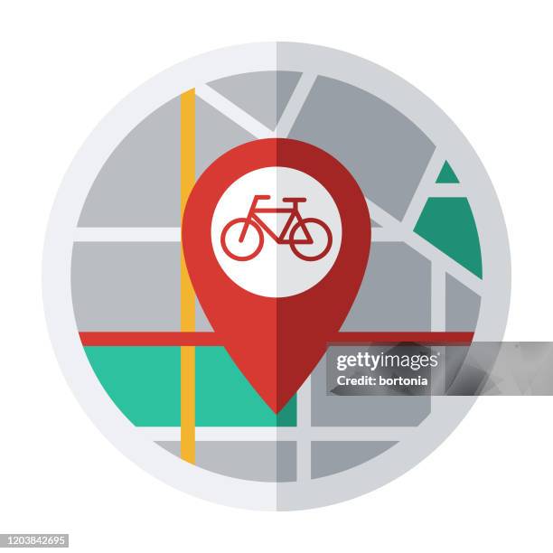 ilustrações, clipart, desenhos animados e ícones de ícone do pindo do mapa da ciclovia - biker helmet