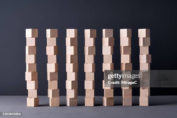 parallel stacking wood blocks - stackable stock pictures, royalty-free photos & images