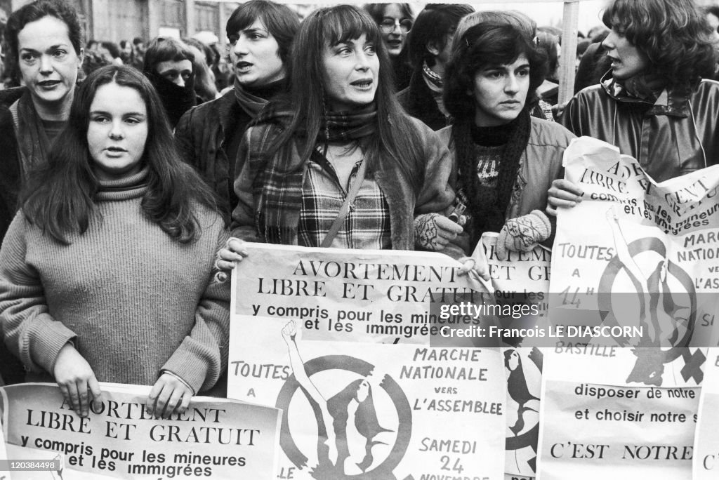 Demonstration In Favor Of Abortion, In Paris, France On April 24, 1979 -