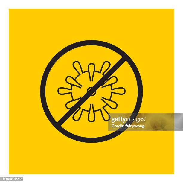 stop sign of virus, bacteria, germs and microbe,vector icon - stop killing stock illustrations