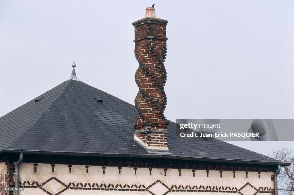 Twisting Chimney In Saint Ouen Sur Iton, France -
