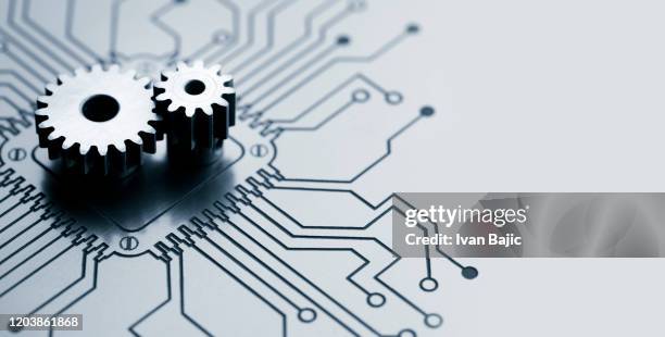 modern technology background - digital cog stock pictures, royalty-free photos & images