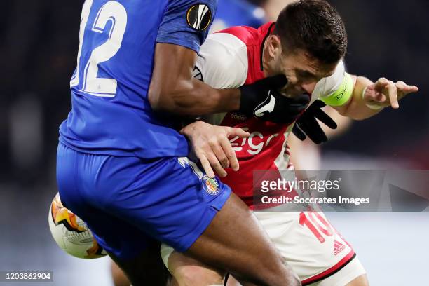 Dusan Tadic of Ajax during the UEFA Europa League match between Ajax v Getafe at the Johan Cruijff Arena on February 27, 2020 in Amsterdam Netherlands