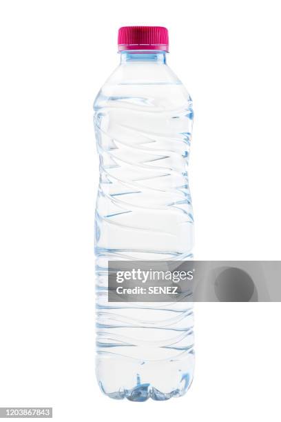 bottle of mineral water - water bottle on white stock pictures, royalty-free photos & images