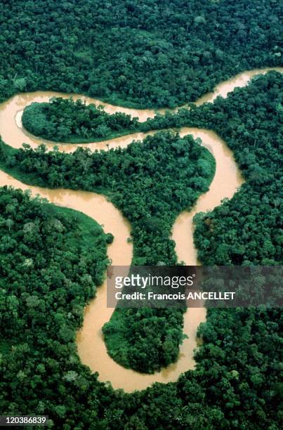 Amazonia, Brazil - The Amazon river seen from the sky.