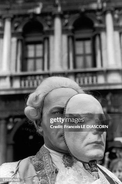 Venice, Italy - The Venice Carnival. Casanova with a mortuary mask.