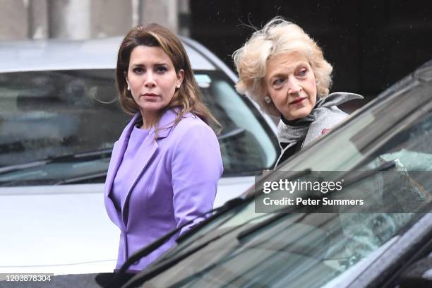 Princess Haya Bint al-Hussein arrives with her lawyer Baroness Fiona Shackleton at the High Court on February 28, 2020 in London, England. Princess...