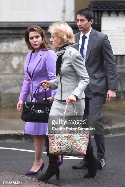 Princess Haya Bint al-Hussein arrives with her lawyer Baroness Fiona Shackleton at the High Court on February 28, 2020 in London, England. Princess...