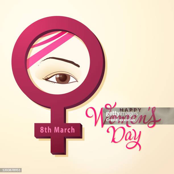 ilustrações, clipart, desenhos animados e ícones de símbolo de gênero e olho do dia das mulheres - dia nacional da mulher