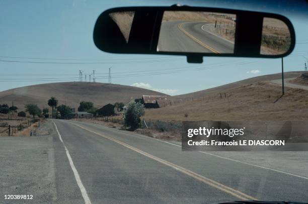 California, Altamont, United States - A road going over the Altamont Pass.