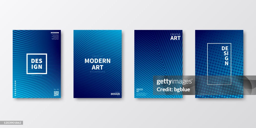 Layout do modelo de folheto, design de capa azul, relatório anual de negócios, flyer, revista