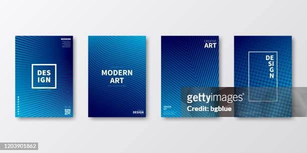 brochure template layout, blue cover design, business annual report, flyer, magazine - half tone stock illustrations