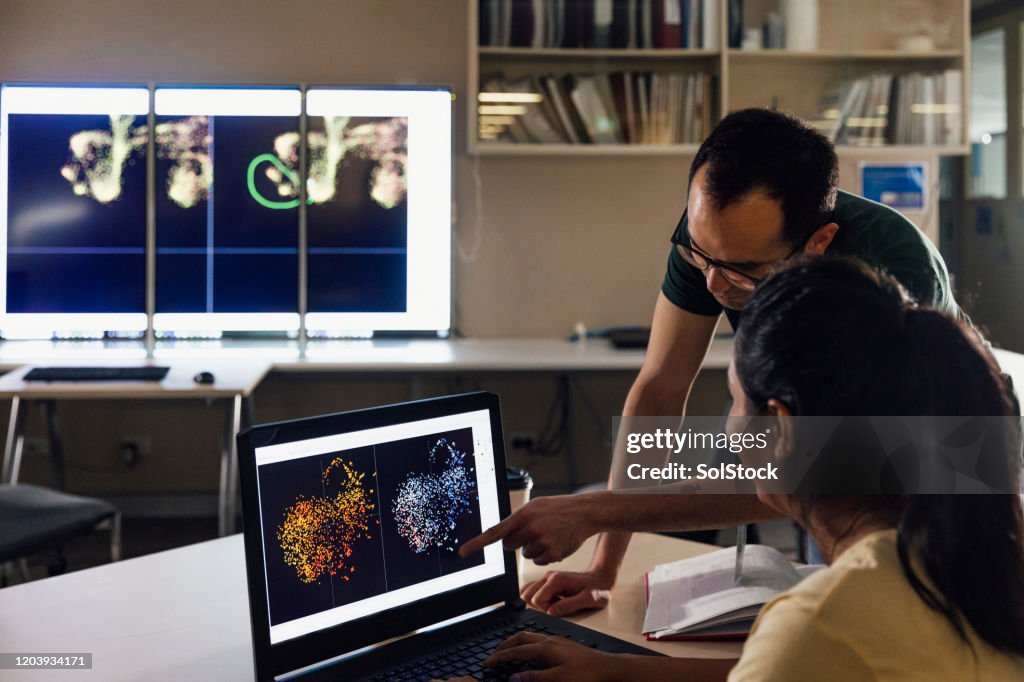 Two Colleagues Discuss Presentation