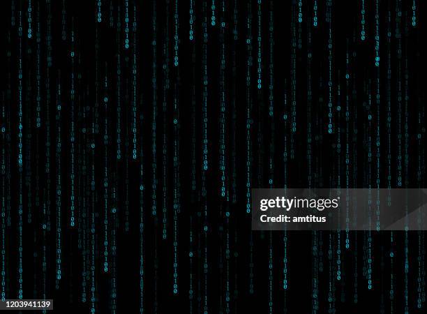 binary codes falling - algorithm stock illustrations