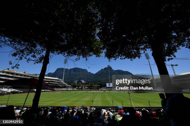 General view inside the ground during the First One Day International match between South Africa and England at Newlands on February 04, 2020 in Cape...