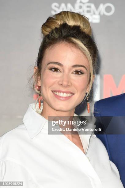 Diletta Leotta attends a photocall at the 70° Festival di Sanremo at Teatro Ariston on February 04, 2020 in Sanremo, Italy.