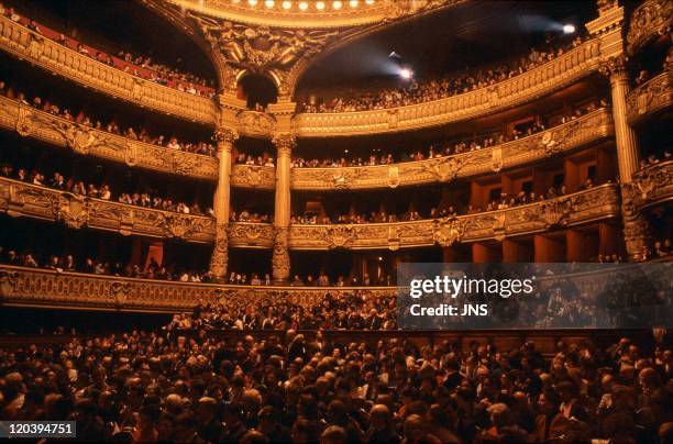 Opera, Palais Garnier in Paris, France - The public, the room, the lodge.