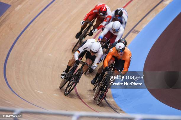 Yudai Nitta ,Denis Dmitriev ,Jeffrey Hoogland ,Stefan Botticher ,Shih Feng Kang - keirin during the UCI 2020 Track Cycling World Championships Berlin...