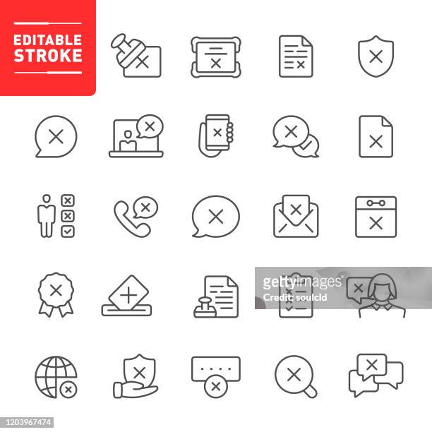 rejection icons - mistake symbol stock illustrations
