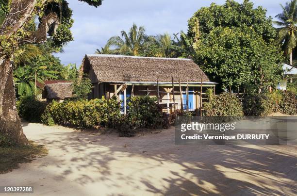 Traditional house in Vohilava, Sainte Marie island, Madagascar.